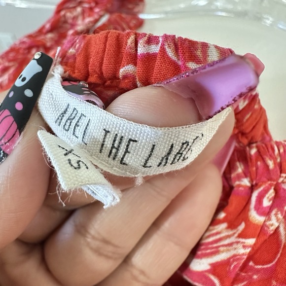 Abel the Label Anthropologie Strawberry Kisses Floral Shirred Tiered Maxi Dress - Picture 6 of 6